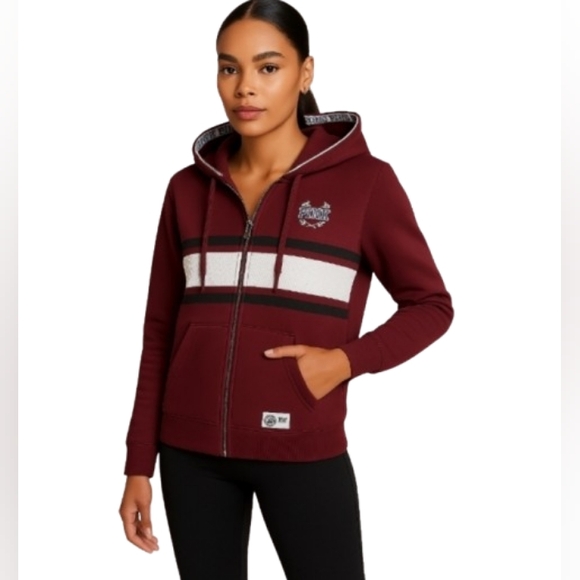Victoria Secret "PINK" Popular Women's Burgundy Hoodie - Picture 12 of 12